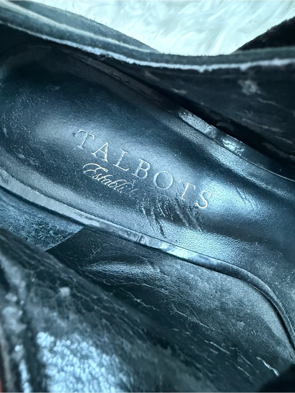 Talbots Retro Velvet Tie Peep Toe Heels - Picture 10 of 10